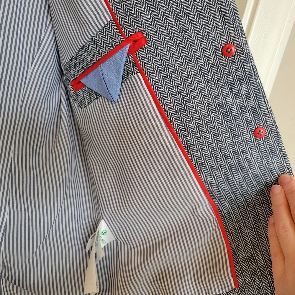 NWT J. Crew Dalton Blazer Italian Cotton/Linen Herringbone 0